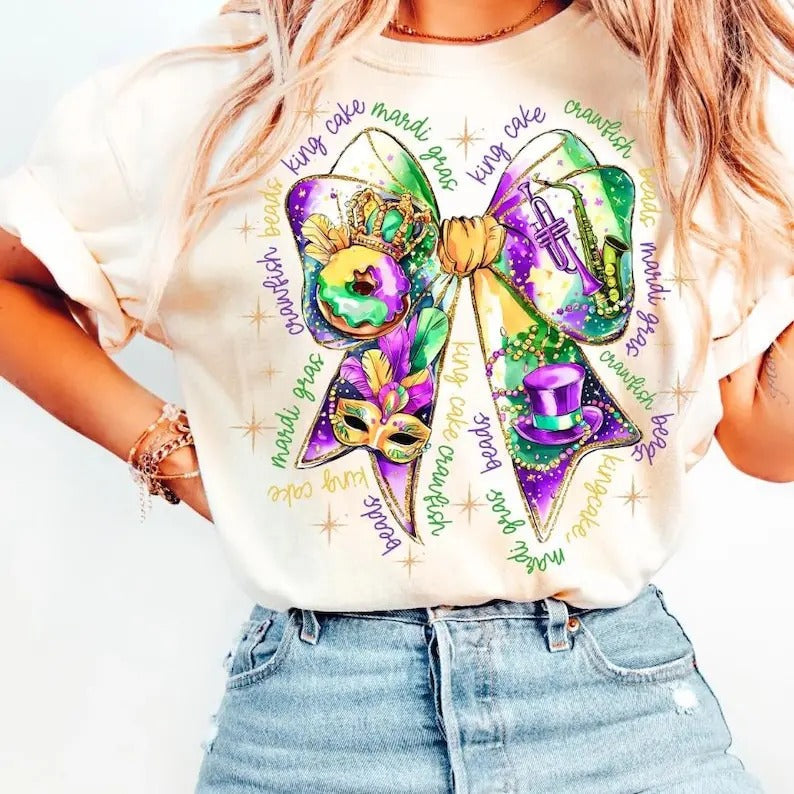 Mardi Gras Coquette Shirt, Mardi Gras Coquette T Shirt Hoodie, Sweatshirt | RetroVerseTees.com
