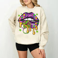 Mardi Gras Lips Tshirt Sweatshirt Hoodie, Mardi Gras Western Lips Shirt, Fleur De Lis Sweatshirt , Unisex Sweater...