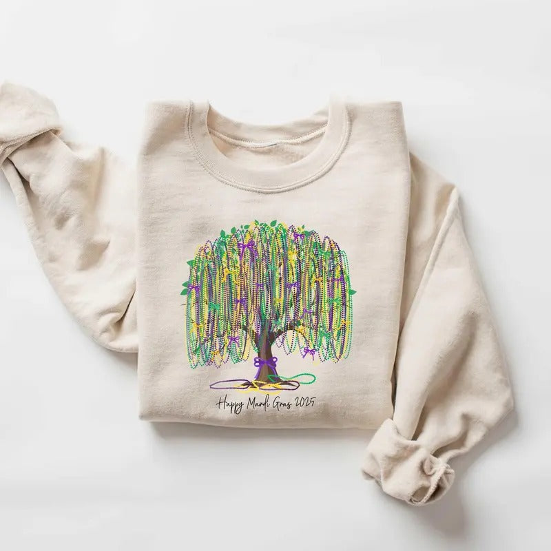 Mardi Gras Tshirt Sweatshirt, Mardi Gras Tree Sweatshirt, Mardi Gras Carnival Shirt, Saints Shirt, Fat Tuesday Shirt,...