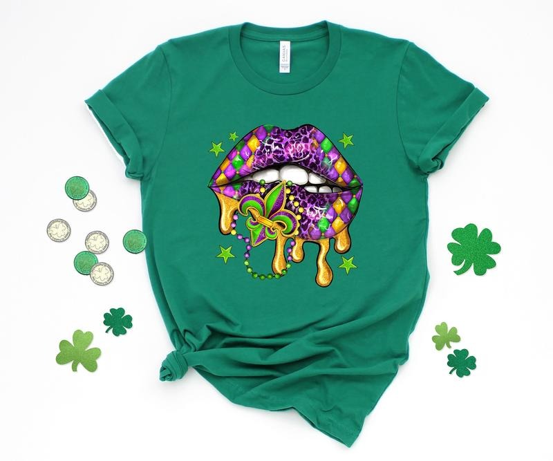 Mardi Lips shirt,Mardi Gras Sweatshirt,Lips Fleur De Lis Shirt,Fat Tuesday Sweatshirt, Flower de luce Sweatshirt,...