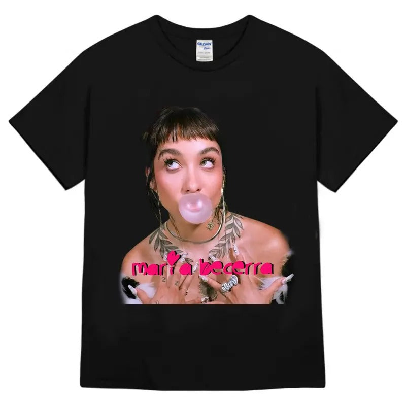 Mariaaa T-Shirt, Becerra Bubble Pink Gum Star Tee, Music Shirt Hoodie, Sweatshirt | RetroVerseTees.com