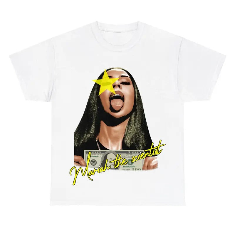 Mariah Scientist Yellow Star Shirt Classic Cotton Fabric Menswear Hoodie, Sweatshirt | RetroVerseTees.com