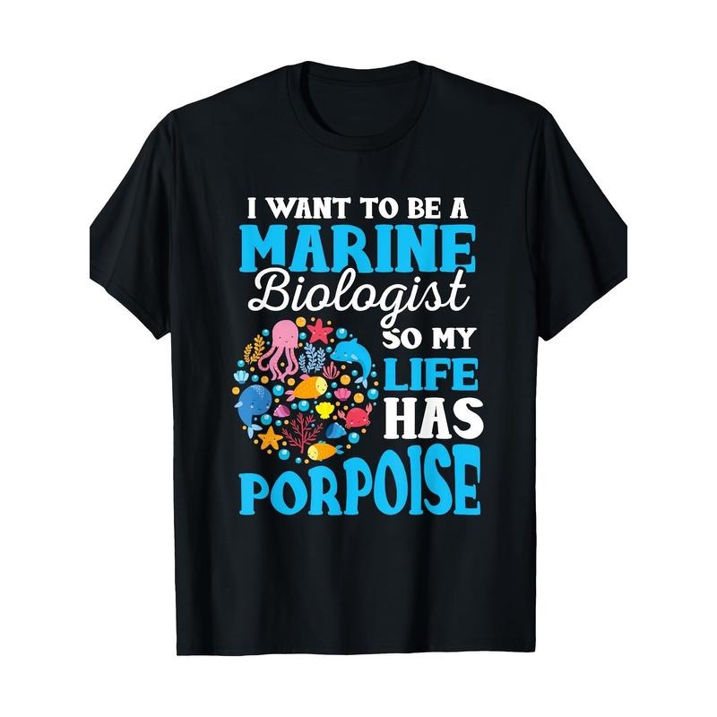 Marine Biology Shirt Future Marine Biology Gift says T-shirt -100% cotton Made in USA Hoodie, Sweatshirt | RetroVerseTees.com