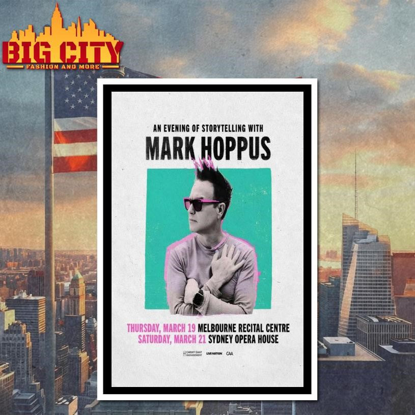 Mark Hoppus March 19 2026 Melbourne Recital Hall March 21 2026 Sydney Opera House Concert Hall Poster shirt