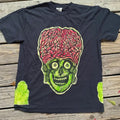 Martian Skull  Hand printed Limited Edition T Shirt Cotton Menswear graphic tees Hoodie, Sweatshirt | RetroVerseTees.com