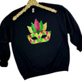 Masquerade Sequin Patch Gildan Sweatshirt -- BLACK T-Shirts, Hoodie | RetroVerseTees.com