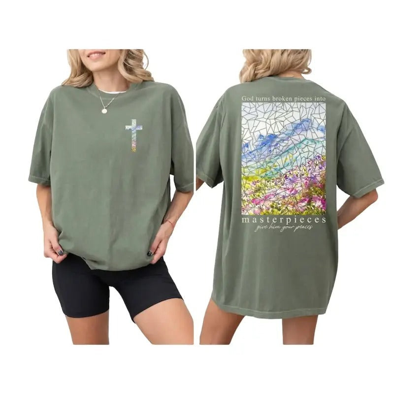 Masterpieces Christian Comfort Colors T-shirt, Bible Verse Shirt, Cross Outfit, Faith Clothing, Jesus Lover Tee,...