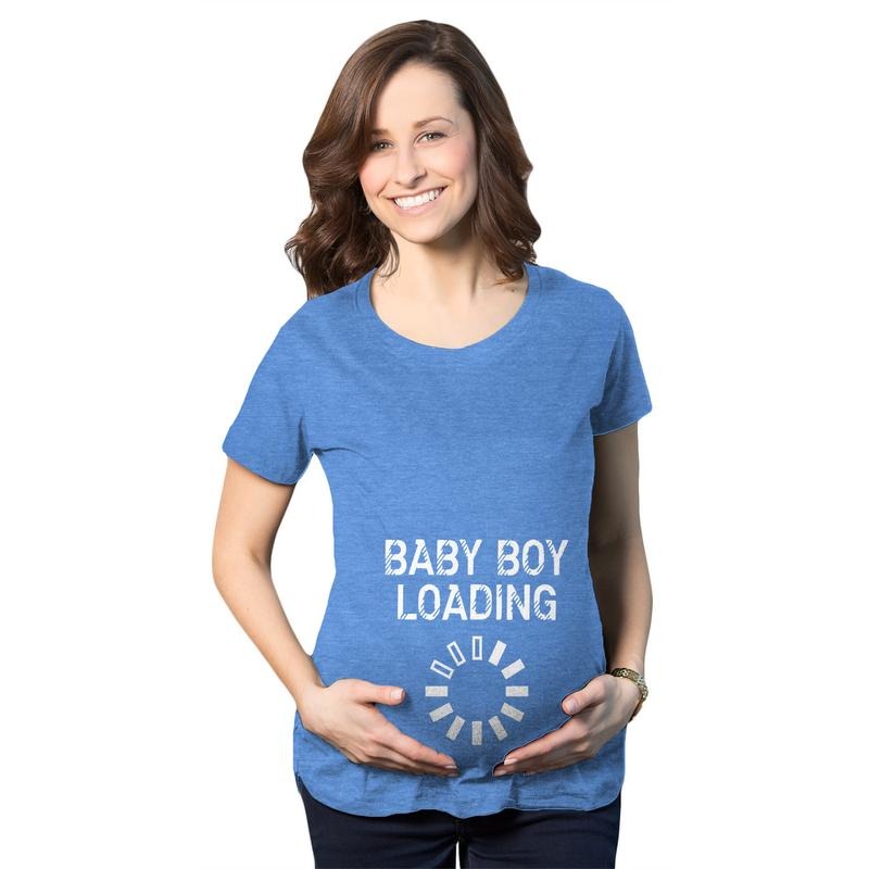 Maternity Baby Boy Loading Funny Nerdy Pregnancy Announcement T shirt Funny Graphic Maternity Tee Cute Pregnancy Tees...