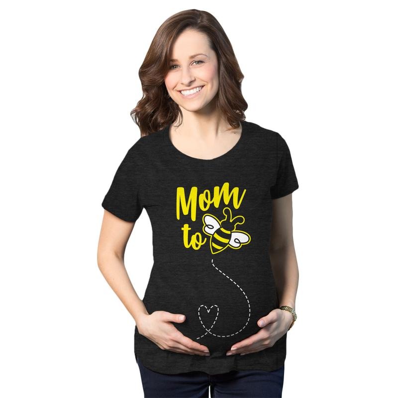 Maternity Mom To Bee Pregnancy T Shirt Funny Bumblebee Tee Funny Graphic Maternity Tee Cute Pregnancy Tees With Plus...