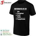 Mathematics of life laughter love hate happiness equation shirt