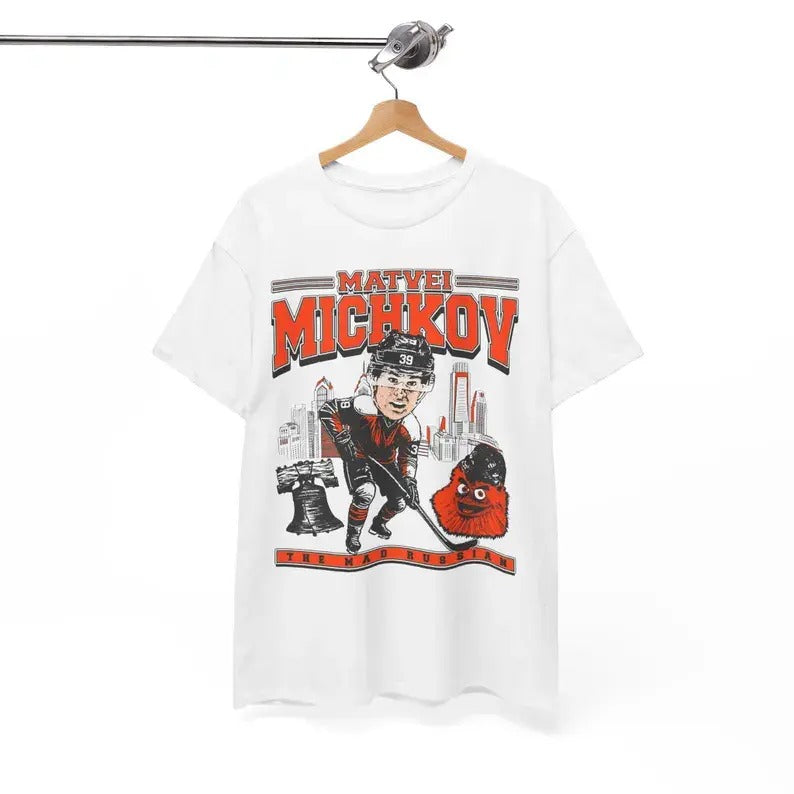 Matvei Michkov Bobblehead Flyers Shirt Hockey Graphic Unisex Tee Top Hoodie, Sweatshirt | RetroVerseTees.com