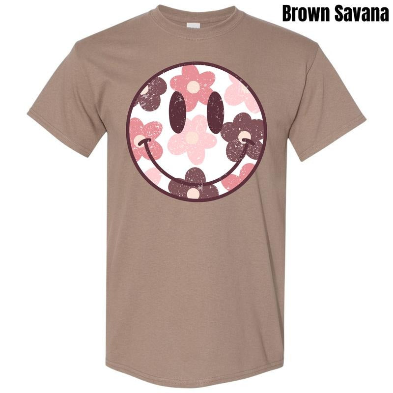 Mauve Mix Happy Face  Gildan Short Sleeve T-Shirt 'NLB' Hoodie, Sweatshirt | RetroVerseTees.com