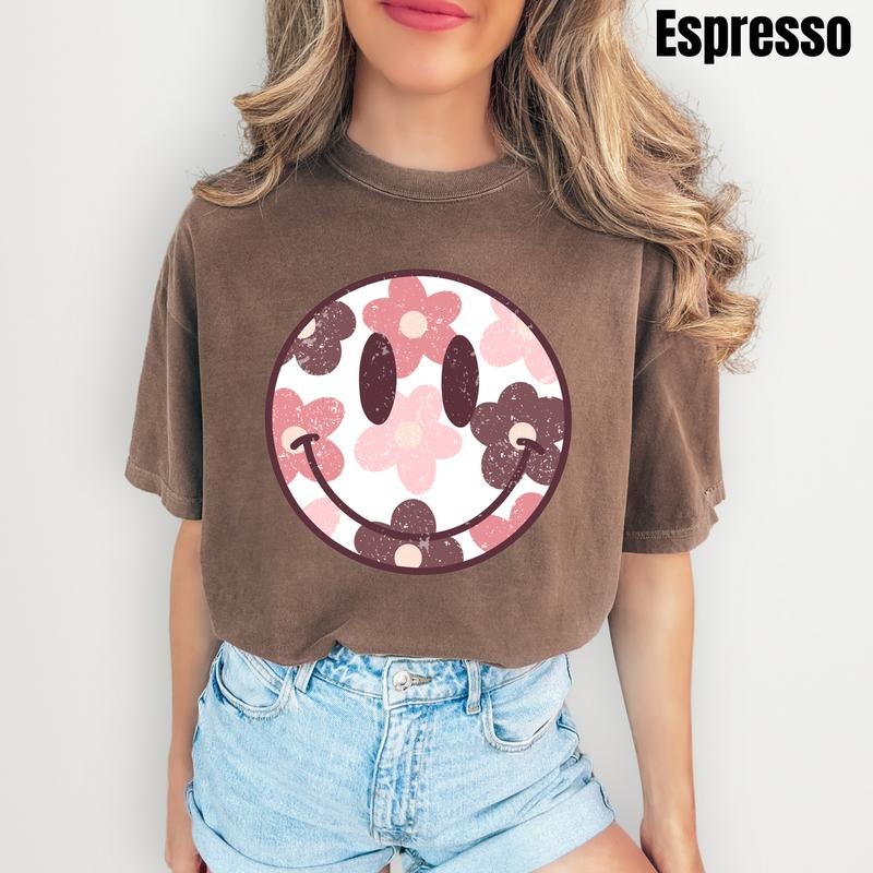 Mauve Mix Happy Face Comfort Colors T-Shirt 'NLB' Hoodie, Sweatshirt | RetroVerseTees.com