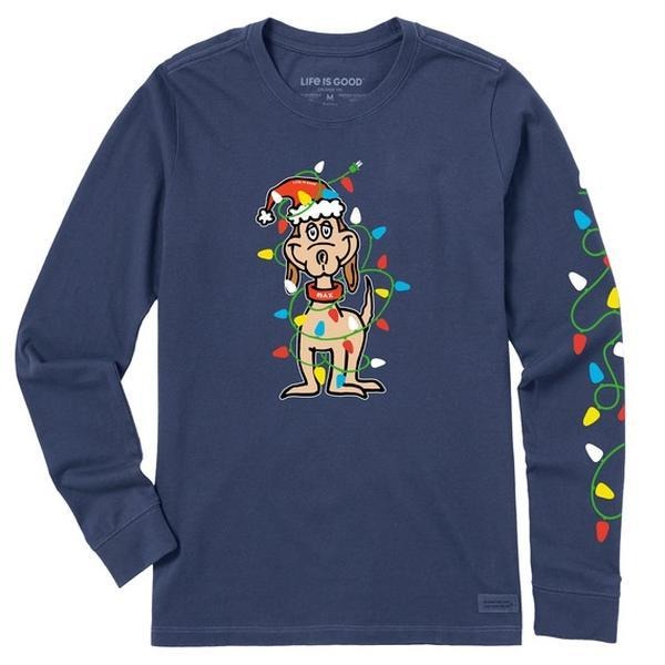 Max Merry Woofmas Long Sleeve Crusher Tee Hoodie, Sweatshirt | RetroVerseTees.com