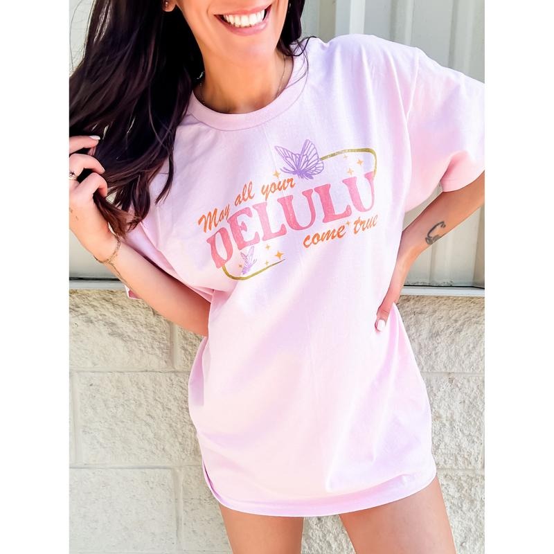 May All Your Delulu Graphic Top T-Shirts, Hoodie, Sweatshirt | RetroVerseTees.com