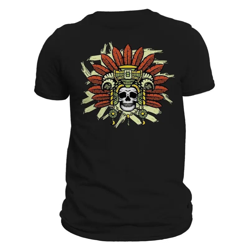 Maya priesthood Shaman Skull T-Shirt Shaman Maya Playera Hoodie, Sweatshirt | RetroVerseTees.com
