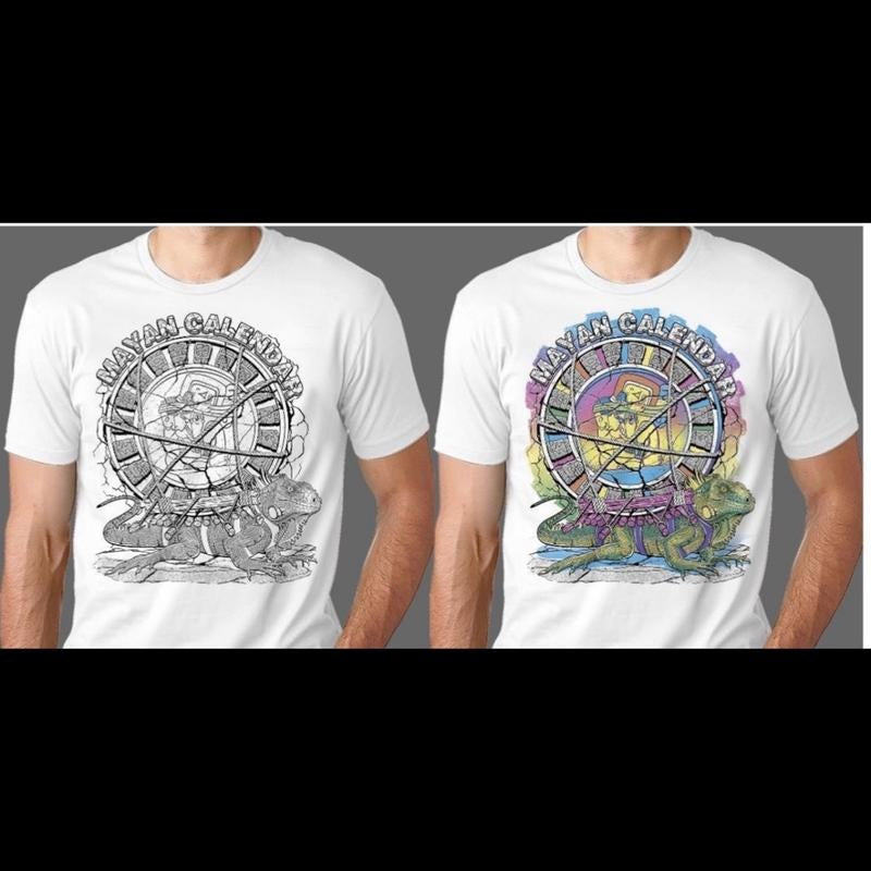 Mayan calendar changing colors White Cotton T-Shirts, Hoodie, Sweatshirt | RetroVerseTees.com