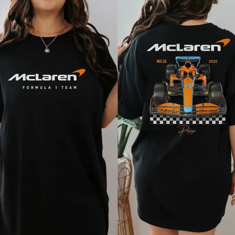 Mclaren Formula comfortable Unisex Tshirt Tee Gift FOG Lando Norris Gunpla brand Oscar Piastri Racing Shirt Inspired TNF...