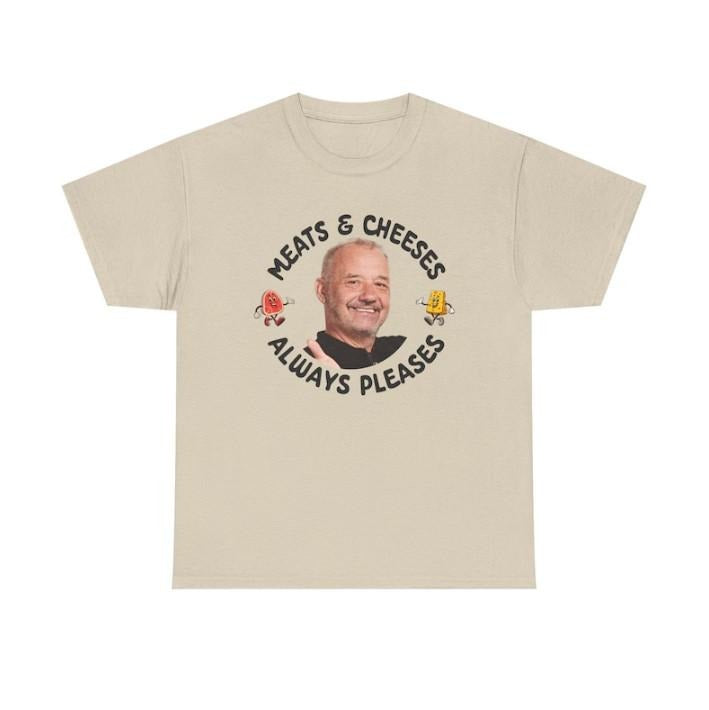Meats & Cheeses Always Pleases T-Shirt Featuring Bob Mortimer Quote for Comedy Fans Hoodie, Sweatshirt | RetroVerseTees.com