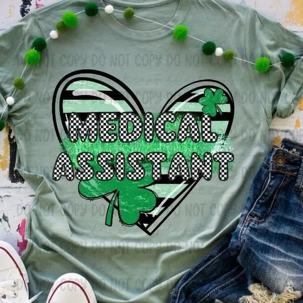 Medical Assistant Clover Heart DTF Transfers - THIS IS NOT A SHIRT Hoodie, Sweatshirt | RetroVerseTees.com