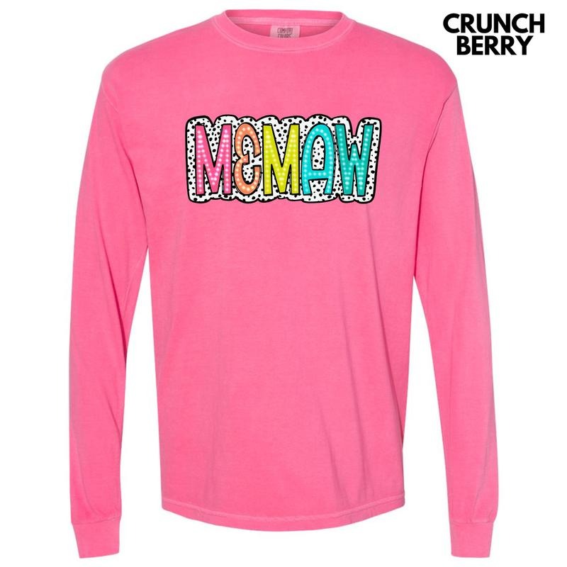 Memaw Neon Spotted Long Sleeve Comfort Colors T-Shirt 'NLB' Hoodie, Sweatshirt | RetroVerseTees.com
