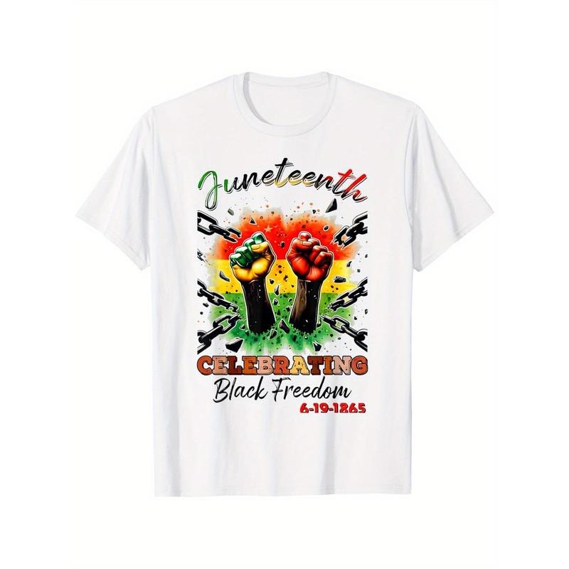 Men & WomenJuneteenth African American Freedom 1865 T-Shirt -Regular with Vibrant Raised Fists & Unity Design, Breathable...