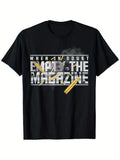 Men Graphic T-Shirt Empty Magazine When Red plumber brand Doubt 100 Cotton Casual Crew Neck Streetwear Crewneck Hoodie,...