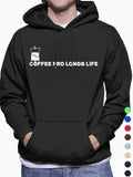 Men'WB shield "FOG For Longs Life" Letter Graphic Drop Shoulder Hoodie, Fashion Casual Regular Fit Drawstring Pocket...