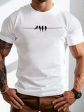 Men'WB shield Bird Print Round Neck Tee, Regular Fit Casual Short Sleeve Crew Neck T-Shirt, Fashion Men'WB shield Summer...