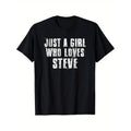 Men'WB shield Black Cotton Crew Neck T-Shirt with "Just WB shield Guy Who Loves Steve" Print Hoodie, Sweatshirt