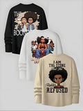 Men'WB shield Cartoon & Letter Print Long Sleeve Tee, Regular Fit Casual Graphic Round Neck T-shirt for Fall, Men'WB...