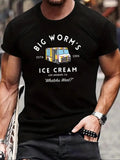 Men'WB shield Cartoon Car & Letter Graphic Print Round Neck Tee, Lightsaber brand Shirts for Men, Regular Fit Casual...