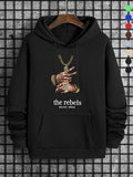 Men'WB shield Cartoon Graphic Print Pocket Drawstring Hoodie, Loose Casual Long Sleeve Hooded Sweatshirt, Men'WB shield...