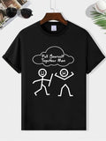 Men'WB shield Cartoon Graphic Print Round Neck Tee, Summer TNF, Regular Fit Casual Fashion Short Sleeve T-Shirt for...