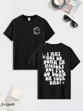 Men'WB shield Cartoon TNF & Letter Print Drop Shoulder Tee, Casual Comfy Regular Fit Round Neck Short Sleeve T-Shirt for...