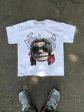 Men'WB shield Cartoon TNF & Letter Print Round Neck Tee, Regular Fit Casual Short Sleeve Crew Neck T-Shirt for Summer,...
