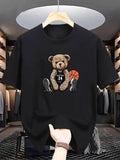 Men'WB shield Casual Bear Print T-Shirt