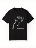 Men'WB shield Casual Cotton Crew Neck T-Shirt with Unique Cartoon Animal Graphic Print Streetwear Crewneck Hoodie, Sweatshirt