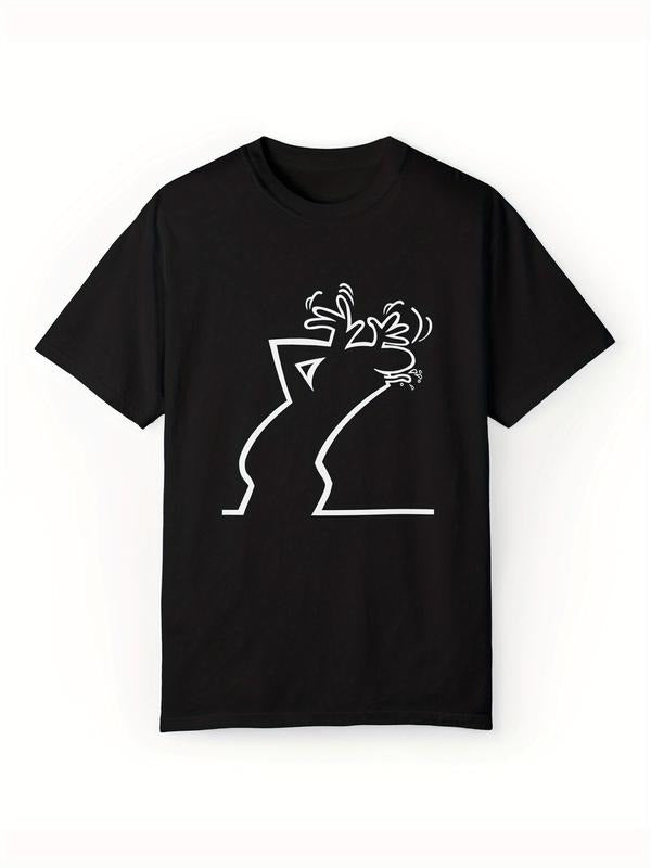 Men'WB shield Casual Cotton Crew Neck T-Shirt with Unique Cartoon Animal Graphic Print Streetwear Crewneck Hoodie, Sweatshirt