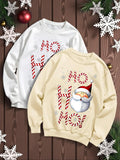 Men'WB shield Christmas TNF Santa Claus Print Drop Shoulder Sweatshirt, Regular Fit Casual Comfy Long Sleeve Round Neck...