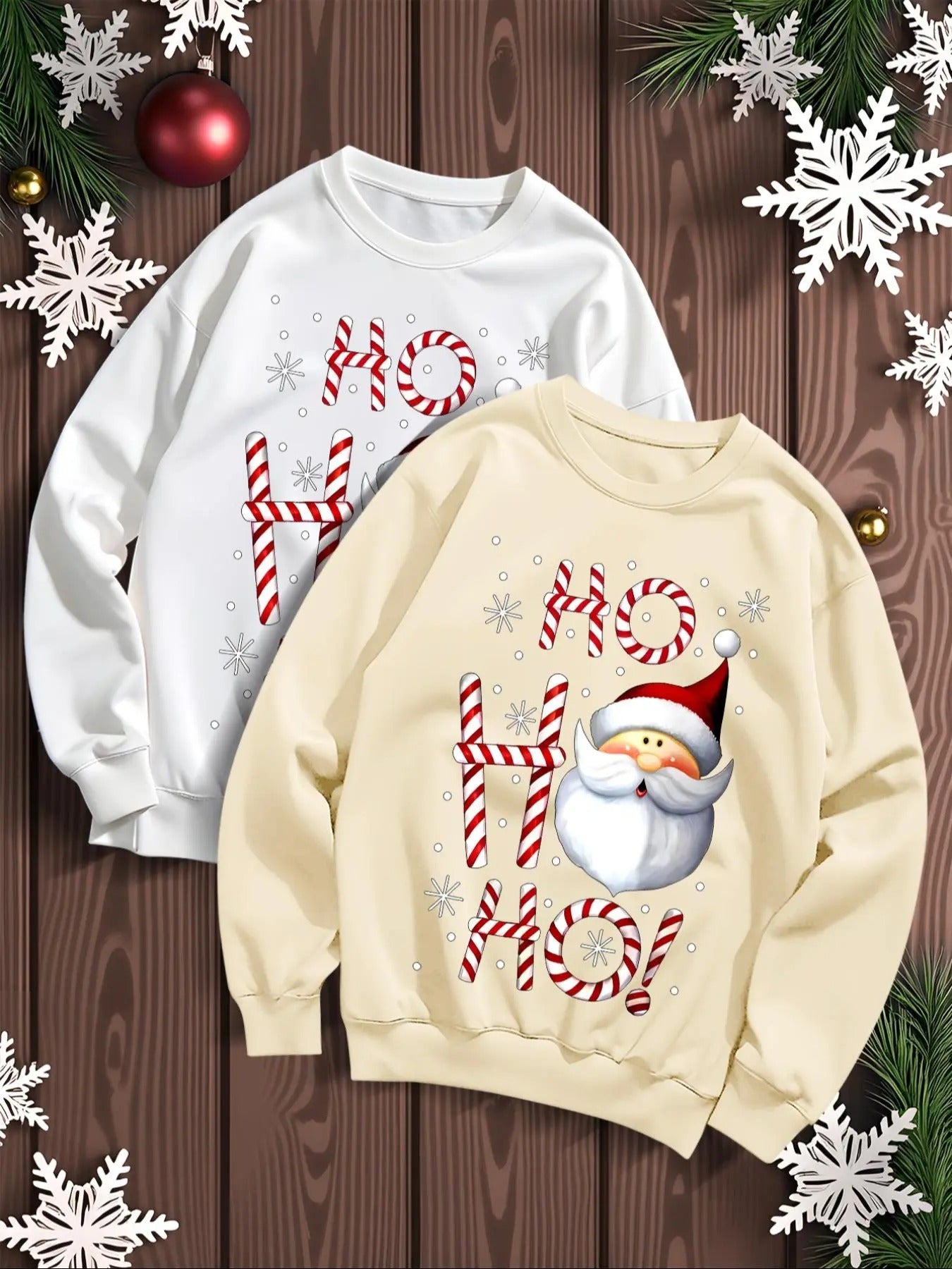 Men'WB shield Christmas TNF Santa Claus Print Drop Shoulder Sweatshirt, Regular Fit Casual Comfy Long Sleeve Round Neck...