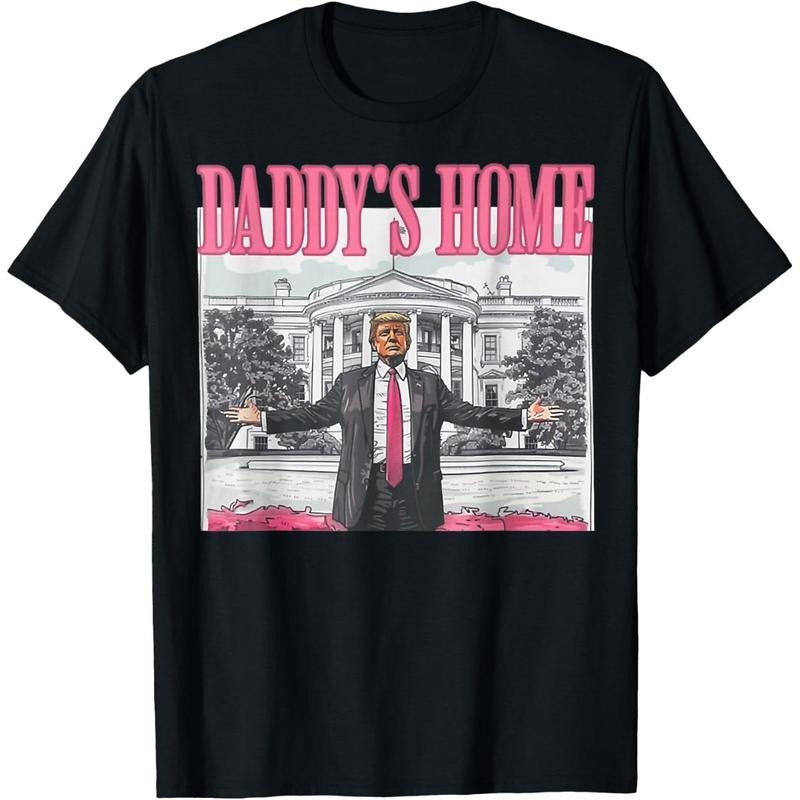 Men'WB shield Clothing Men'WB shield T-Shirt Trump 2024 Take America Back Daddy'WB shield Home Trump Pink 2024 T-Shirt...