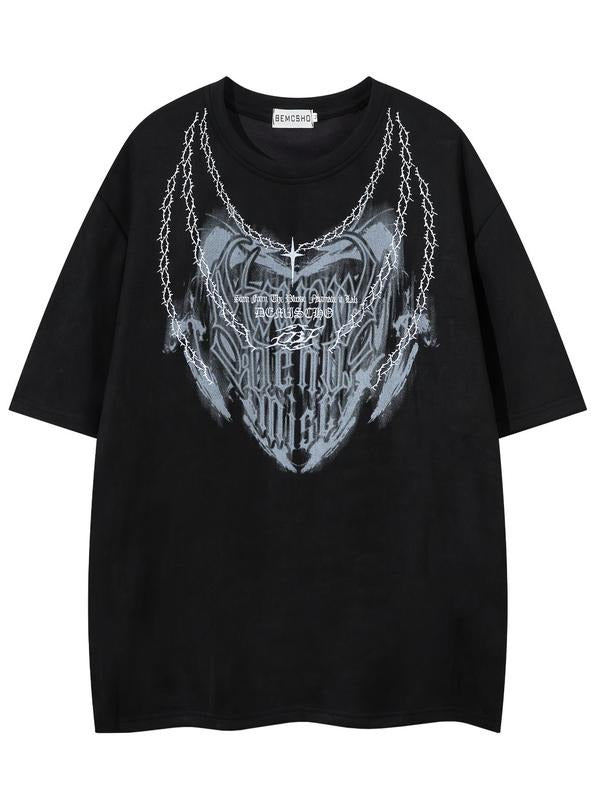 Men'WB shield Cross Embroidery Letter Print Short Sleeve Tee, Loose Casual Crew Neck T-shirt for Summer, Fashion Men'WB...