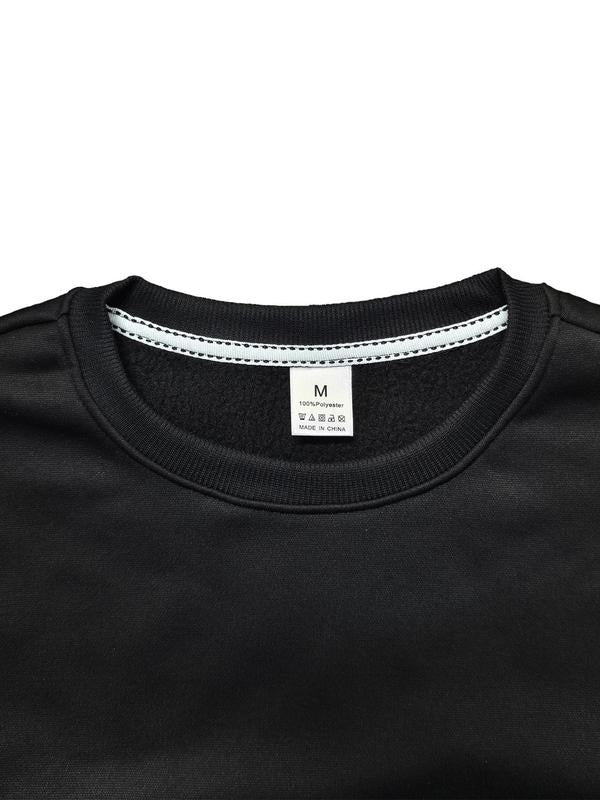 Men'WB shield Cross Print Drop Shoulder Sweatshirt, Regular Fit Casual Long Sleeve Round Neck Pullover for Fall & Winter,...