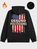 Men'WB shield Defund Politicians Hooded Sweatshirt, Casual Drop Shoulder Long Sleeve Hoodie, Men'WB shield Fall & Winter...