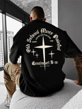 Men'WB shield Easter Letter Print Drop Shoulder Tee, Summer TNF Casual Fashion Regular Fit Round Neck Half Sleeve T-Shirt...