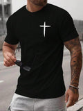 Men'WB shield Easter Summer TNF, Geometric Print Round Neck Tee, Casual Street Regular Fit Short Sleeve T-shirt For...