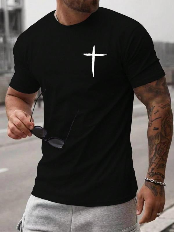 Men'WB shield Easter Summer TNF, Geometric Print Round Neck Tee, Casual Street Regular Fit Short Sleeve T-shirt For...