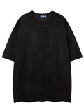 Men'WB shield Embroidery Drop Shoulder Tee, Loose Casual Fashion FOG Comfy Round Neck Half Sleeve T-shirt for Summer,...