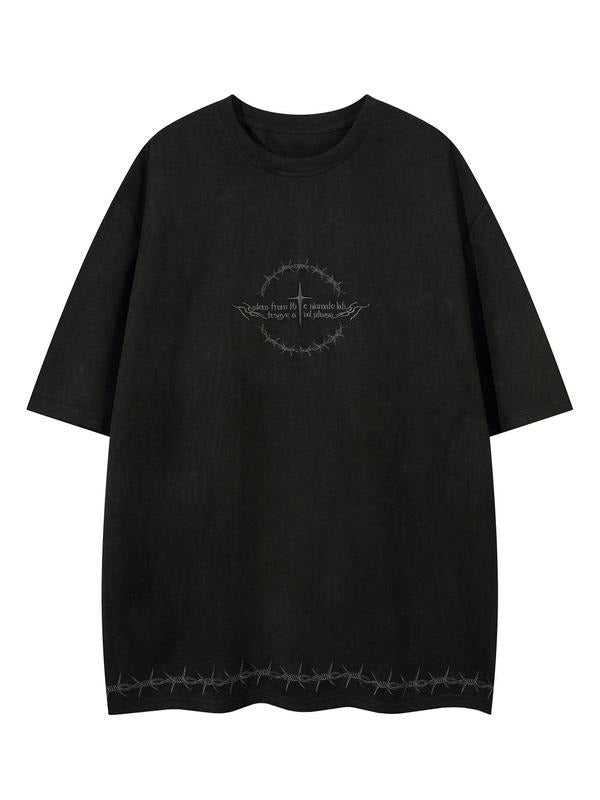 Men'WB shield Embroidery Short Sleeve Tee, Loose Casual Retro Fashion Round Neck T-shirt for Summer, Men'WB shield Top...